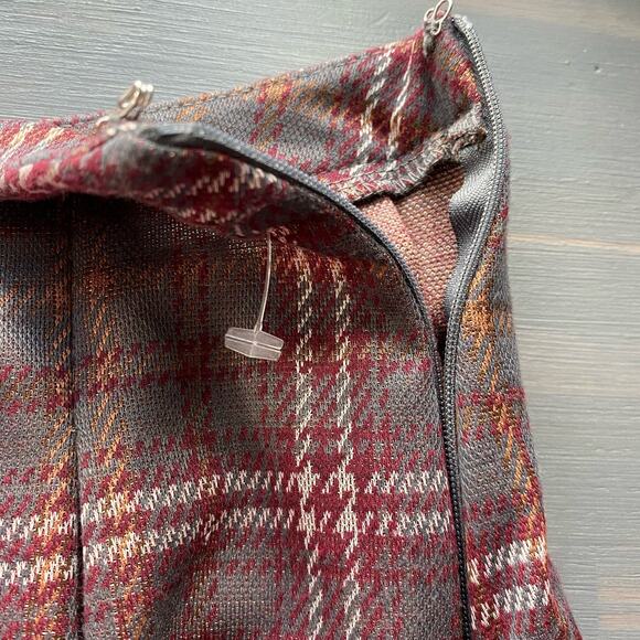 Arizona Jean Co Y2K Plaid Mini Skirt Women S Maroon Academia 90s Preppy Clueless - Picture 3 of 5